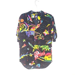 Vintage Planet Hollywood Space Button Up Shirt Size Small
